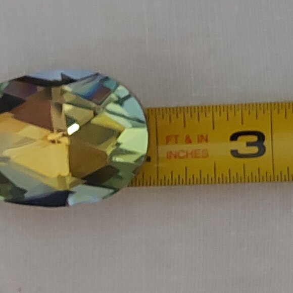 Swarovski Large Crystal Teardrop Necklace on 18 KGP Chain. - Picture 3 of 5